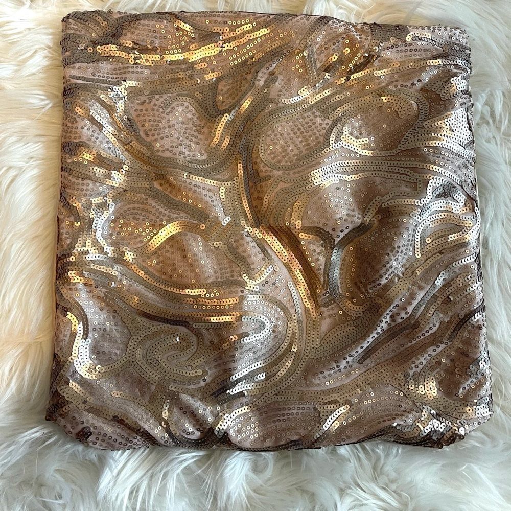 Kenneth Cole Reaction Home Rose Gold Sequin Pillow Covers, Set of 2 | SZ 15 x 15